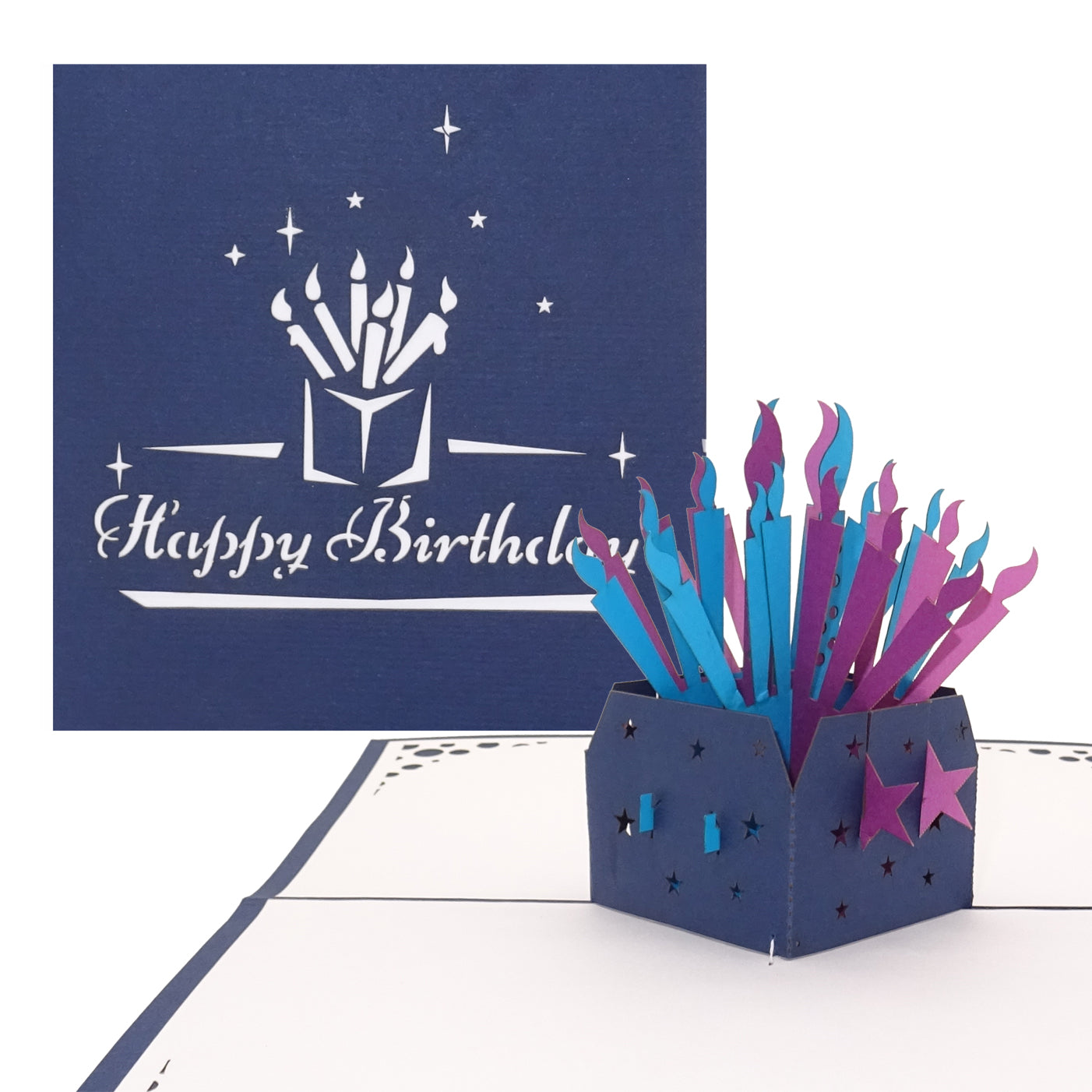 Pop Up Geburtstagskarte "Kerzen" - 3D Karte zum Geburtstag