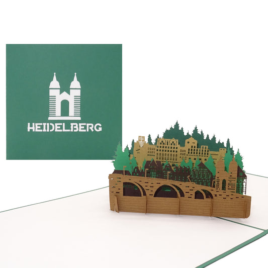 Pop-Up Karte "Heidelberg Panorama" - 3D Postkarte als Souvenir Geburtstagskarte & Einladung