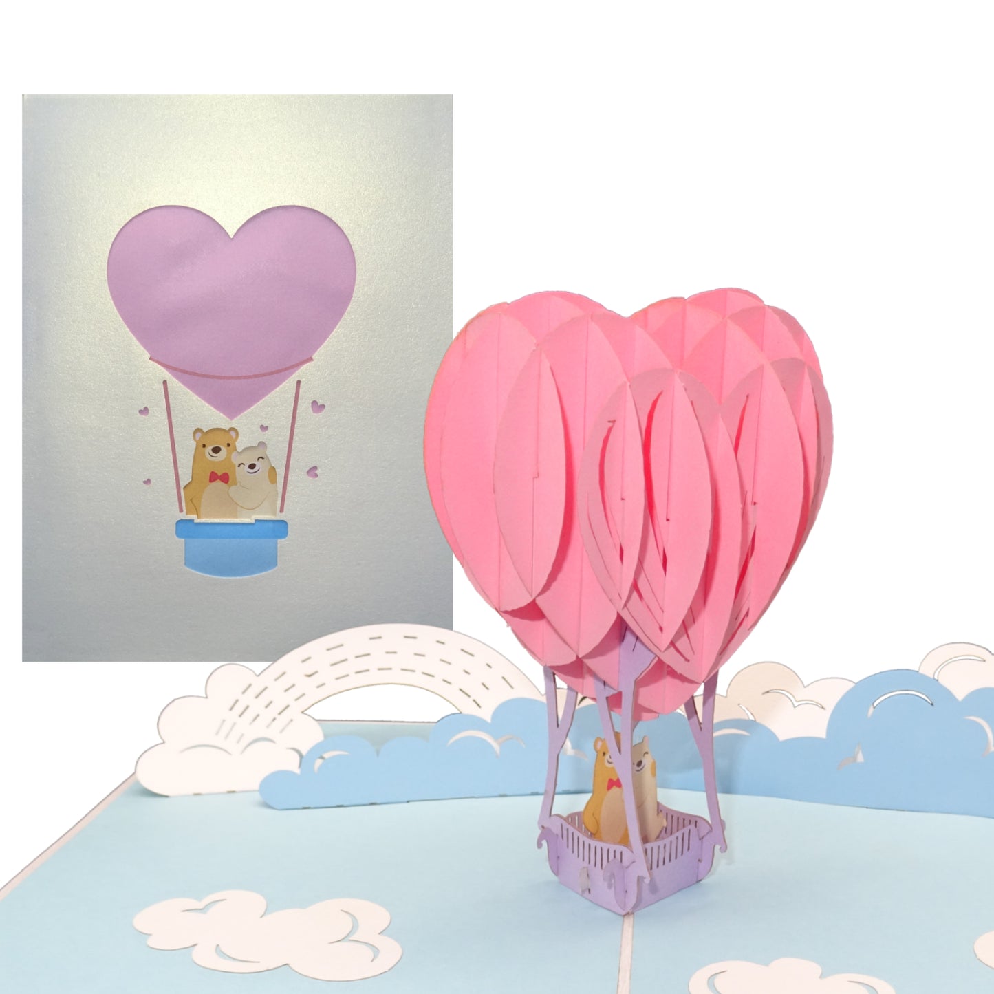 Pop Up Karte "Bärenstarke Liebe" - Hochzeitskarte, Valentinskarte, Karte zum Jahrestag