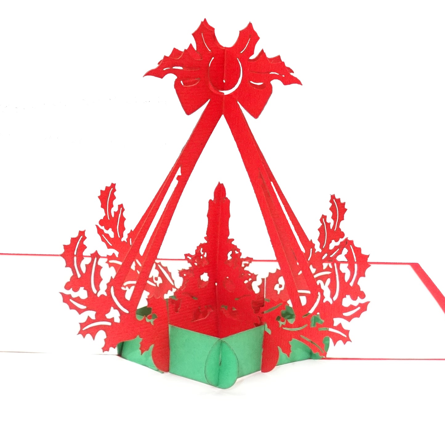 Pop Up Karte "Weihnachtskerze" - 3D Weihnachtskarte mit Umschlag