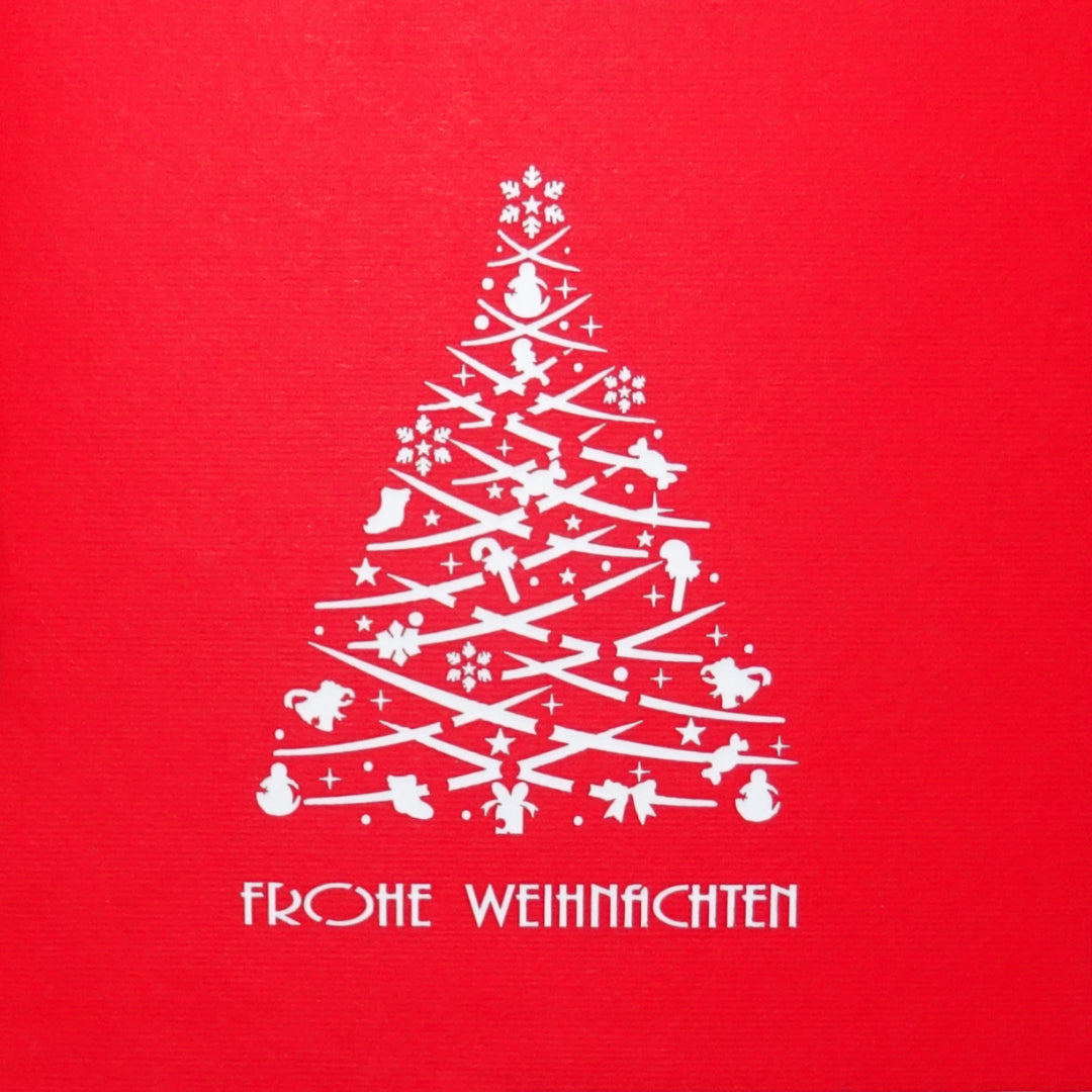 Pop Up Karte "Tannenbaum" - Weihnachtskarte mit Umschlag und Text "Frohe Weihnachten"