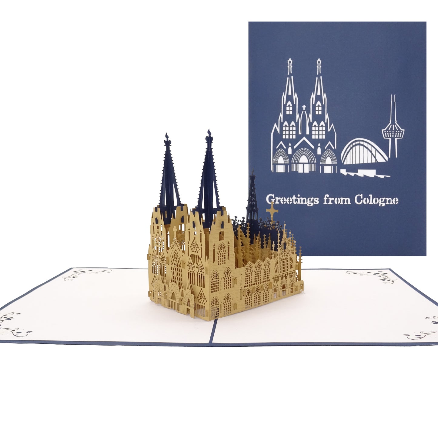 Pop Up Karte "Greetings from Cologne" Kölner Souvenir, 3D Postkarte & Einladung