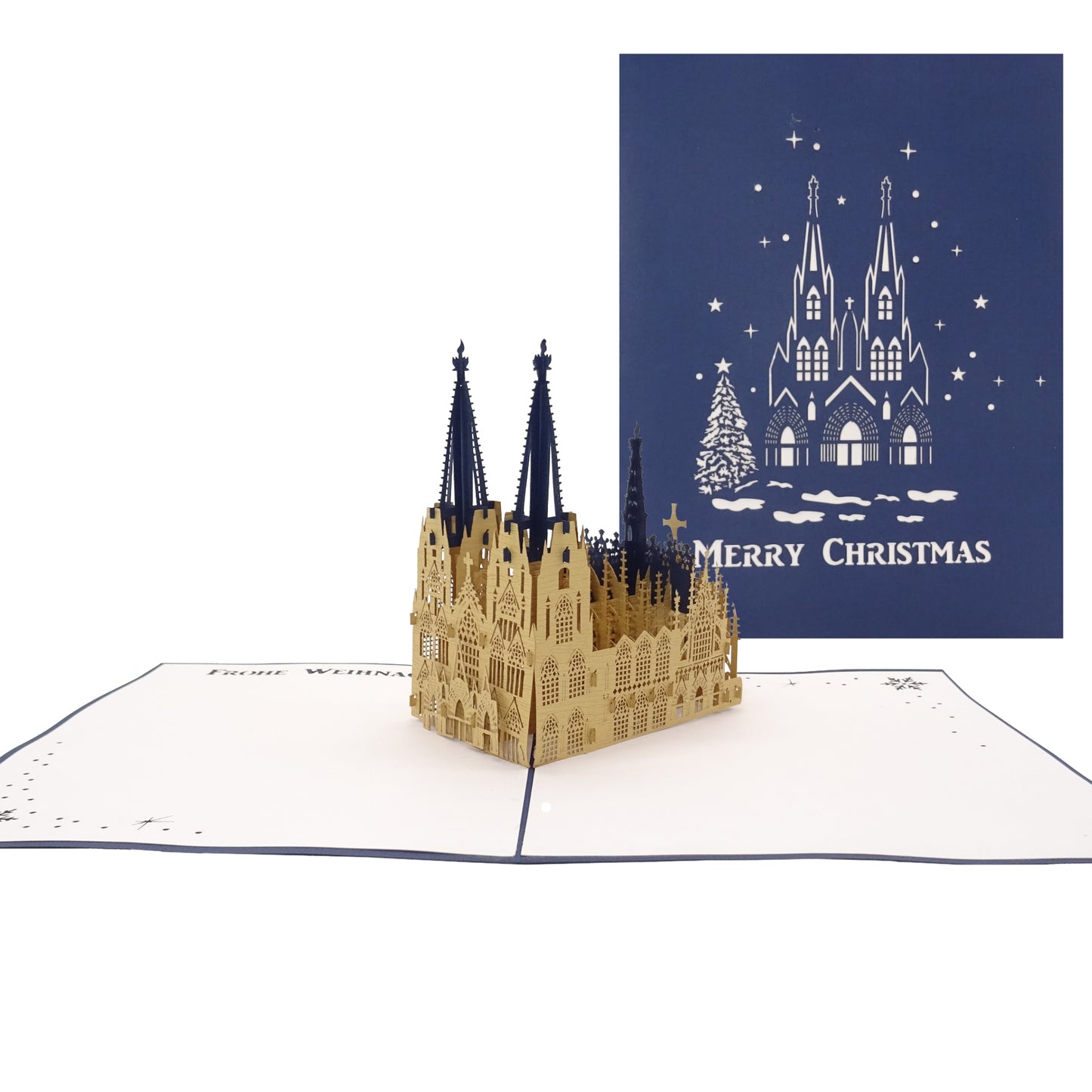 Pop Up Karte "Kölner Dom - Merry Christmas" Weihnachtskarte, Souvenir, Einladung