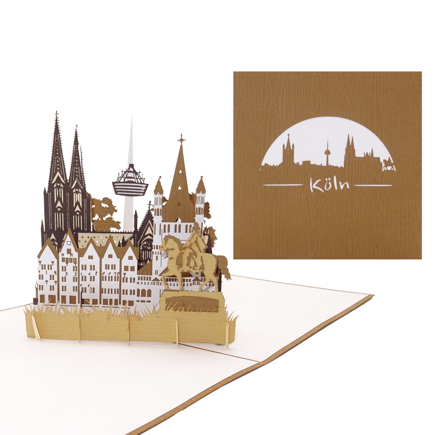 Pop Up Karte "Köln – Panorama mit Kölner Dom“ Souvenir, Einladung & Gutschein