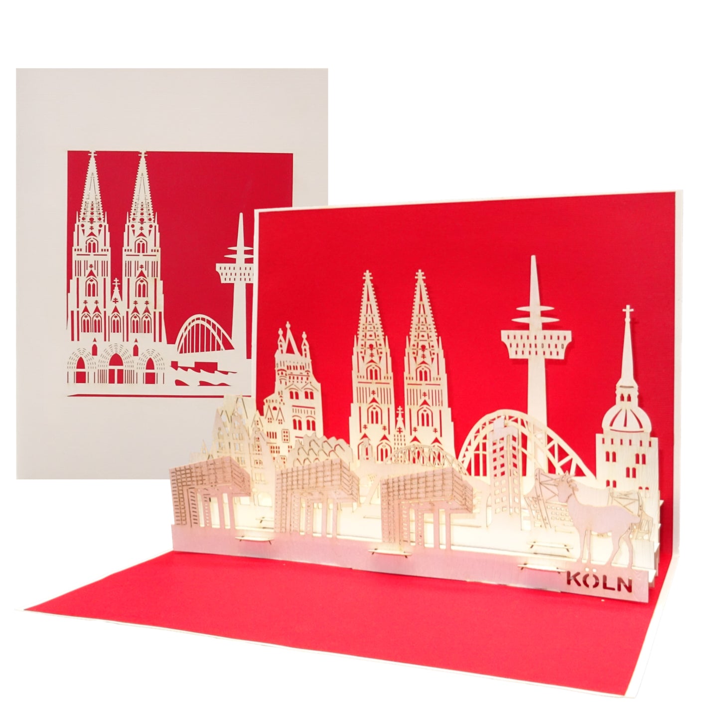 Pop Up Karte "Köln Panorma & Dom" 3D Geburtstagskarte, Postkarte & Souvenir
