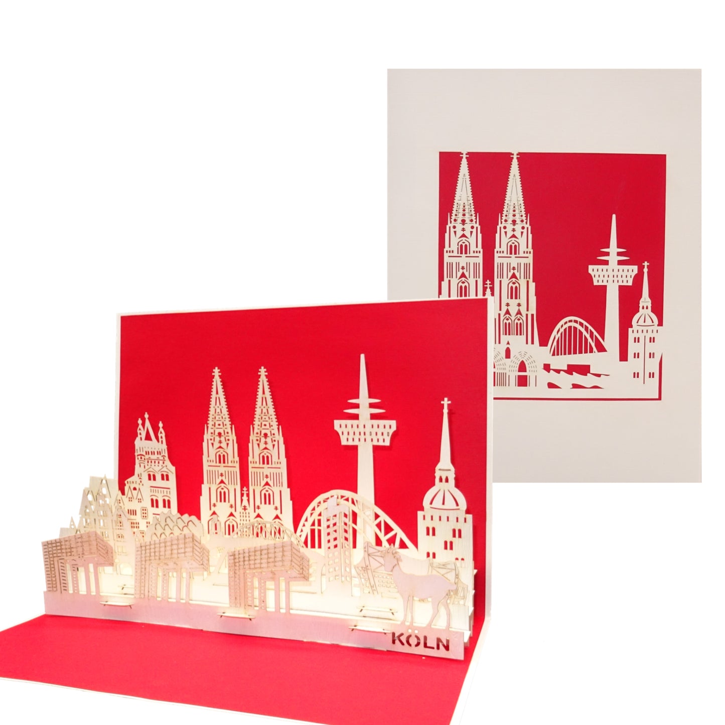 Pop Up Karte "Köln Panorma & Dom" 3D Geburtstagskarte, Postkarte & Souvenir