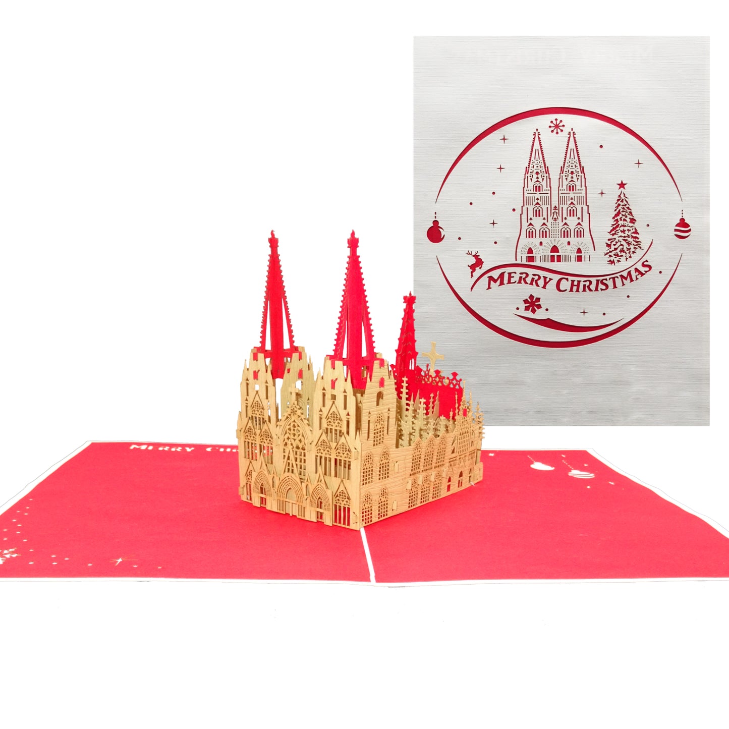 Pop Up Karte "Kölner Dom - Weihnachten" 3D Weihnachtskarte, Einladungskarte Köln