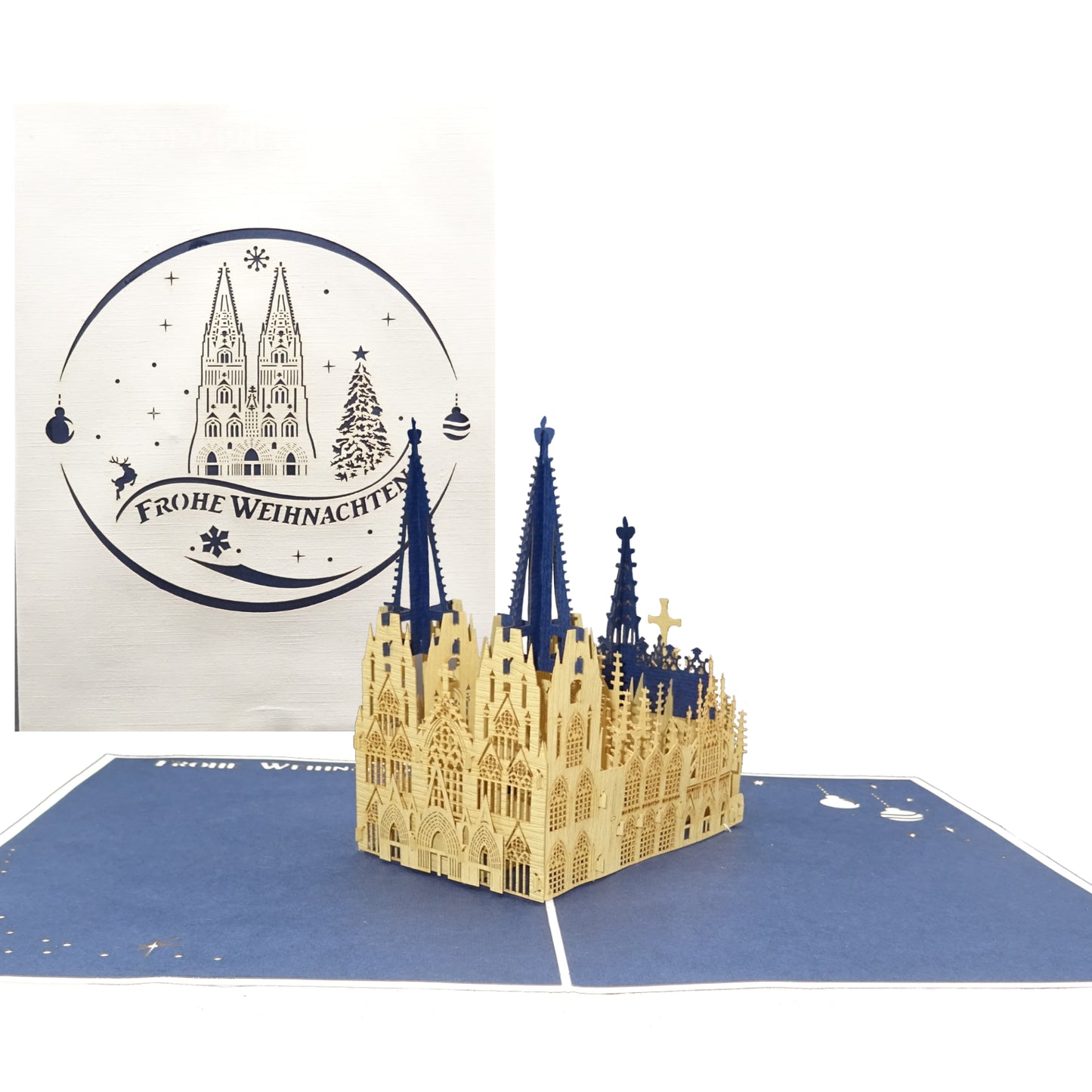 3D Weihnachtskarte "Kölner Dom" Pop Up Karte als Souvenir & Einladung Köln Trip