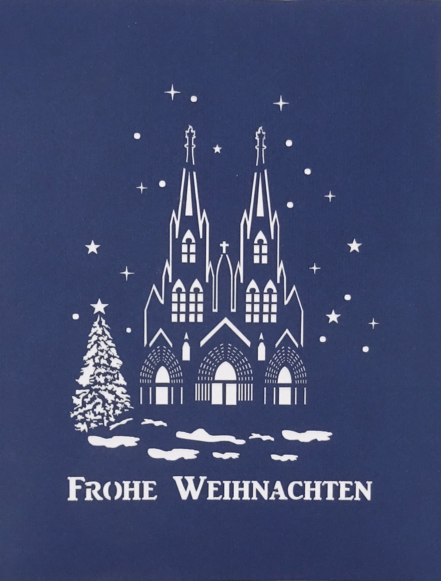 3D Weihnachtskarte "Kölner Dom - Frohe Weihnachten" Einladung & Gutschein Köln