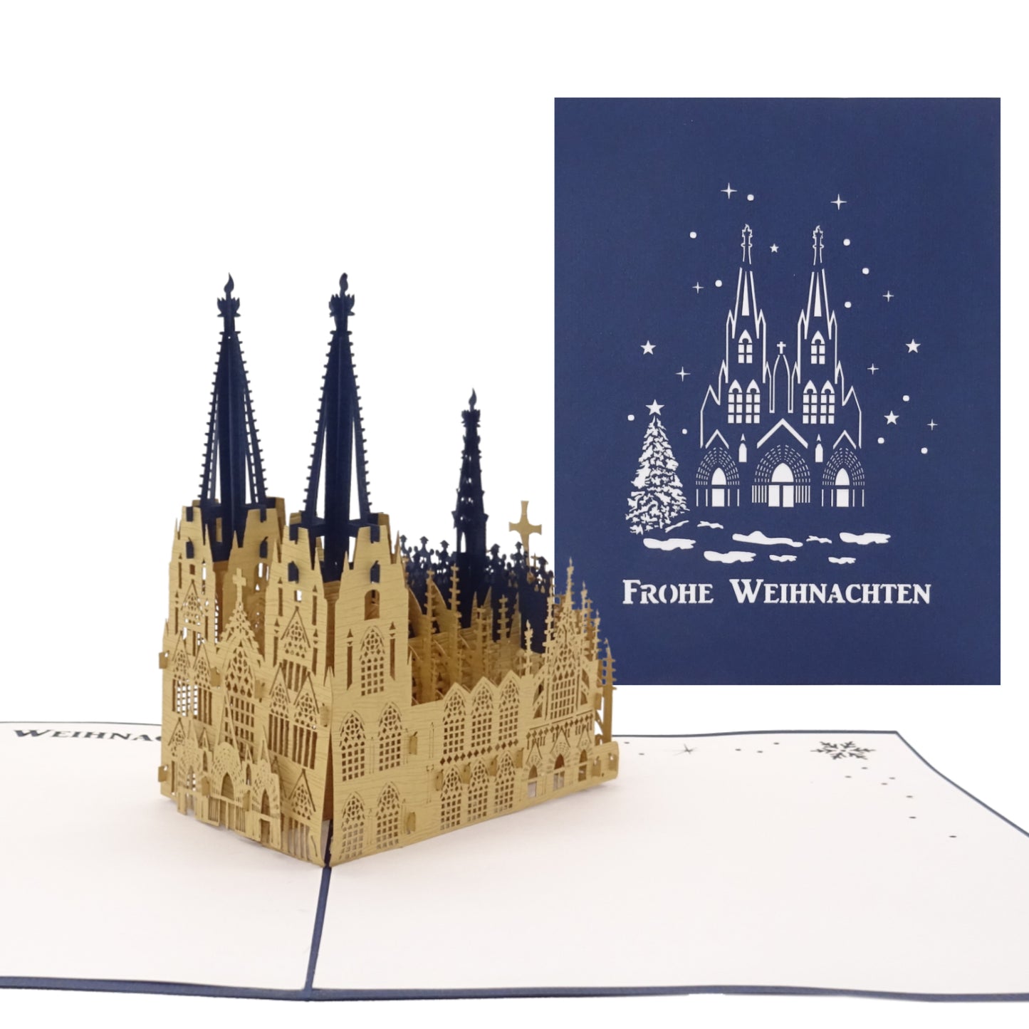 3D Weihnachtskarte "Kölner Dom - Frohe Weihnachten" Einladung & Gutschein Köln