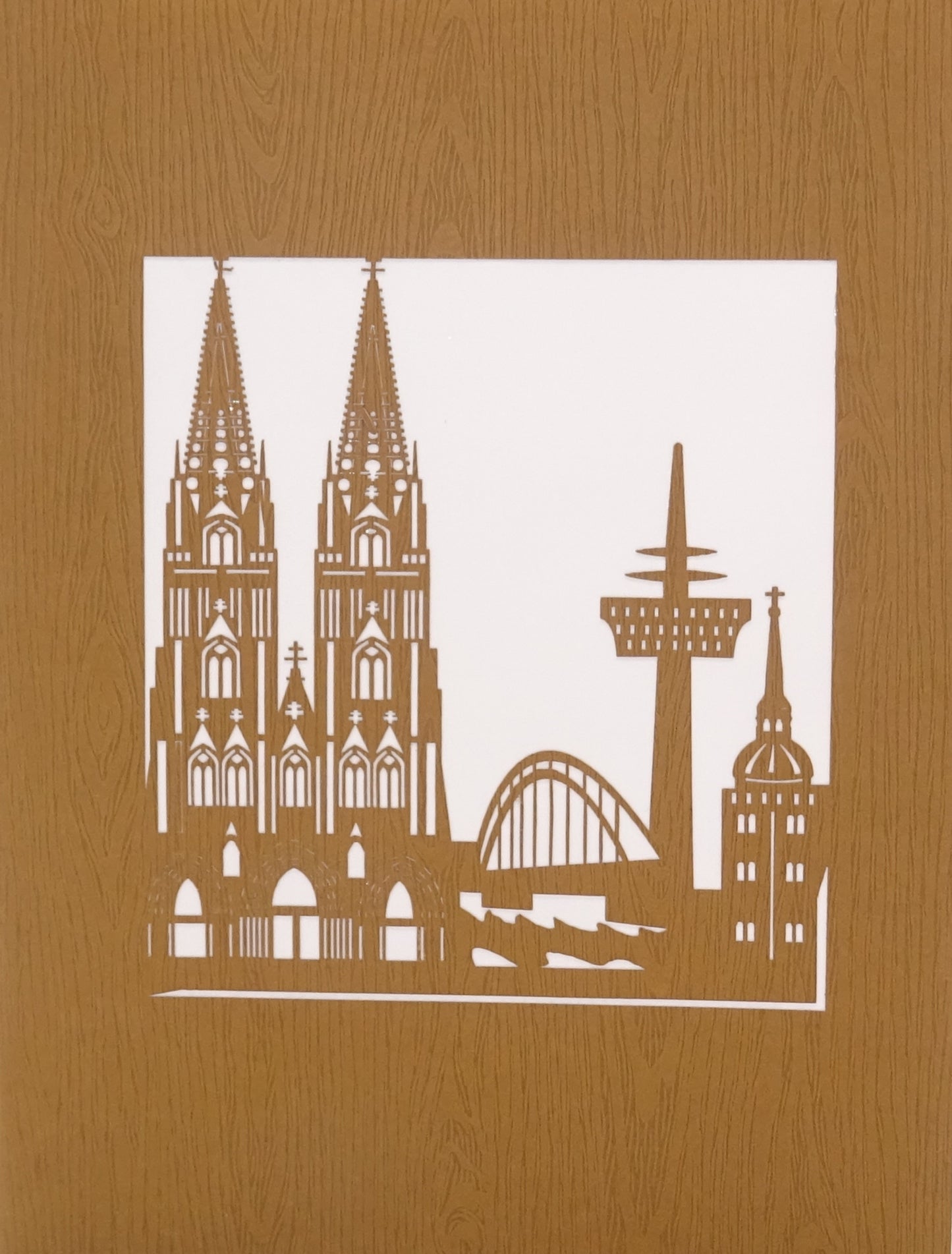 Pop Up Karte "Kölner Skyline" 3D Grußkarte, Gutschein, Deko & Köln Souvenir