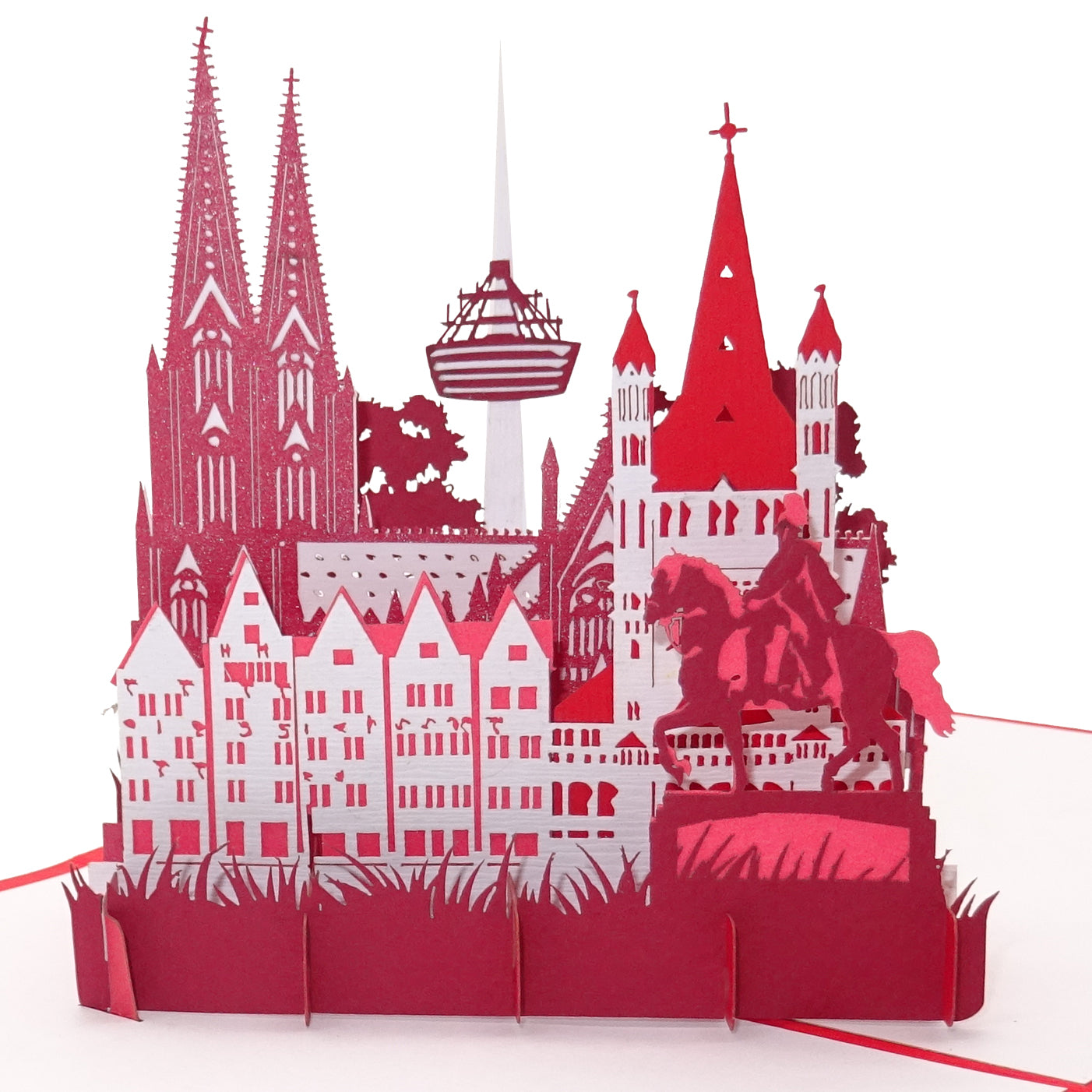 Pop-Up Karte "Köln - Skyline mit Kölner Dom“ 3D Postkarte als Einladung & Souvenir