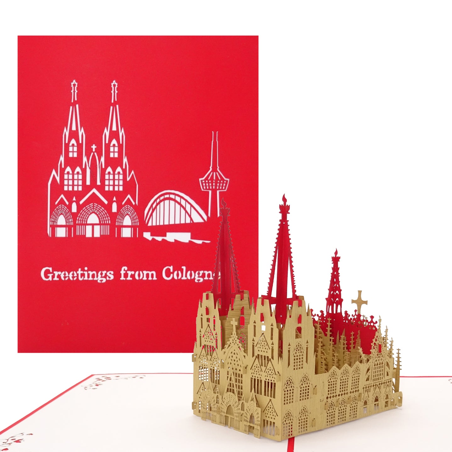 Pop Up Karte "Köln - Kölner Dom Modell" Greeting Card English - Einladung& Gutschein