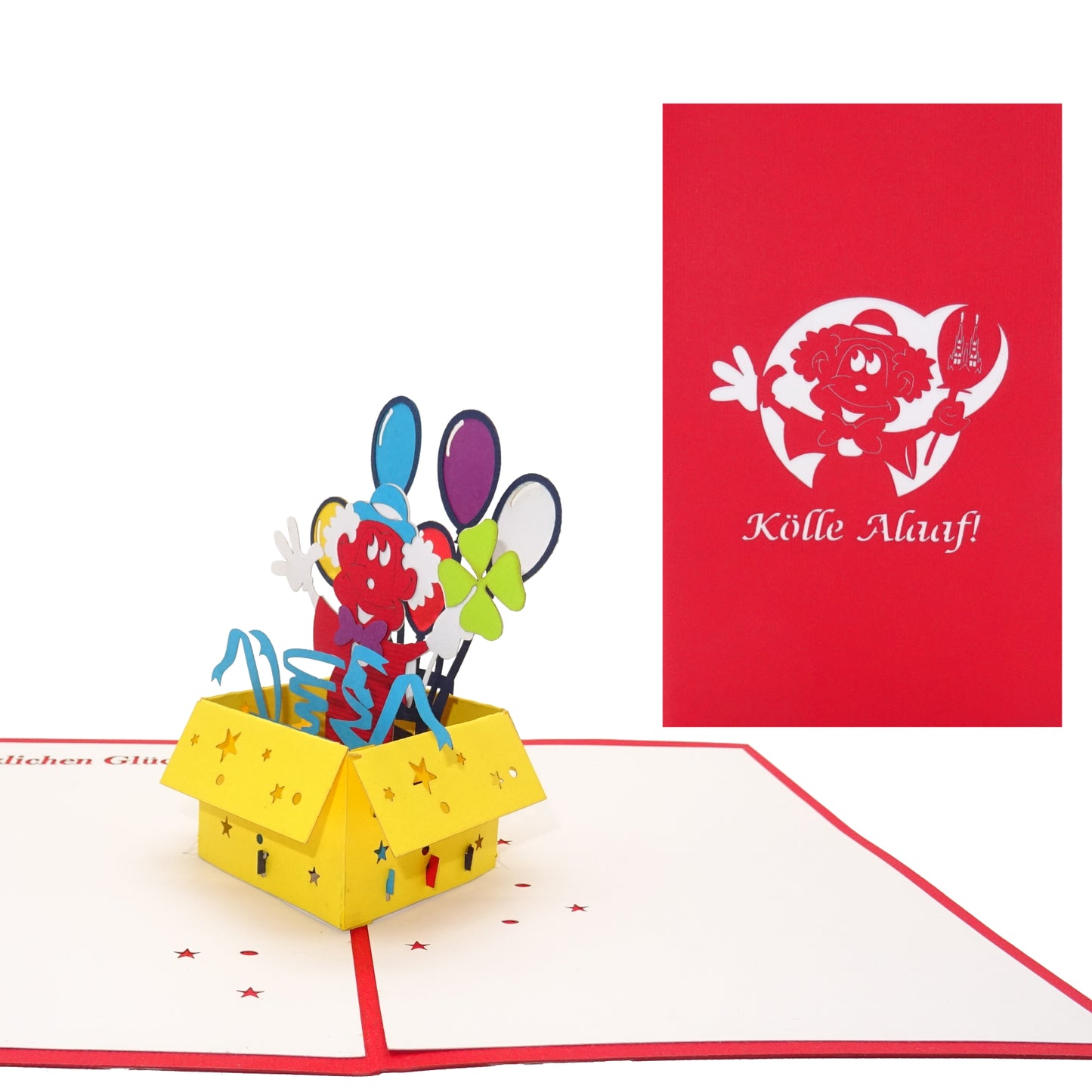 Pop Up Karte "Kölle Alaaf!" 3D Grußkarte Kölner Karneval Einladungskarte Köln