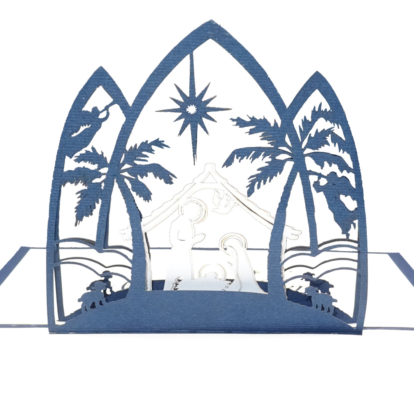 Pop Up Karte "Krippe - Frohe Weihnachten" edle 3D Weihnachtskarte mit Umschlag