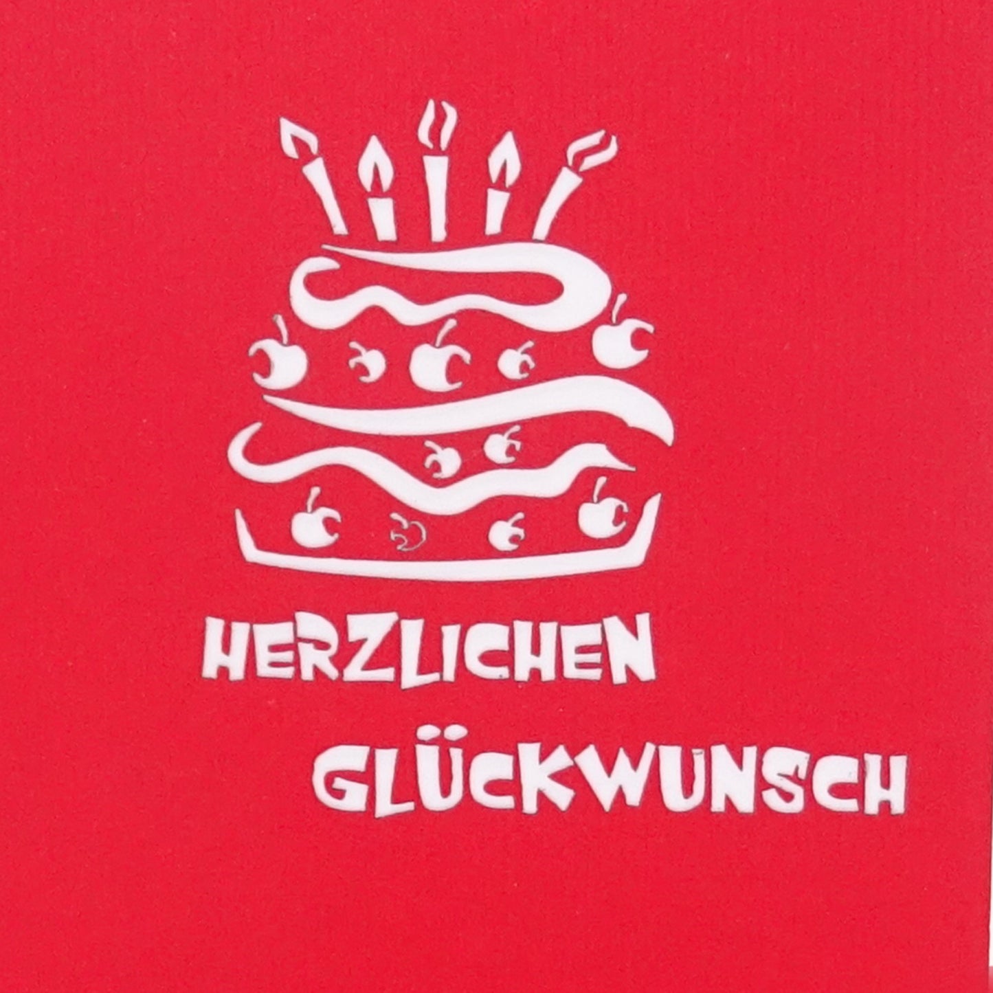 Pop Up Karte "Geburtstagstorte - Herzlichen Glückwunsch" Geburtstagskarte mit Umschlag