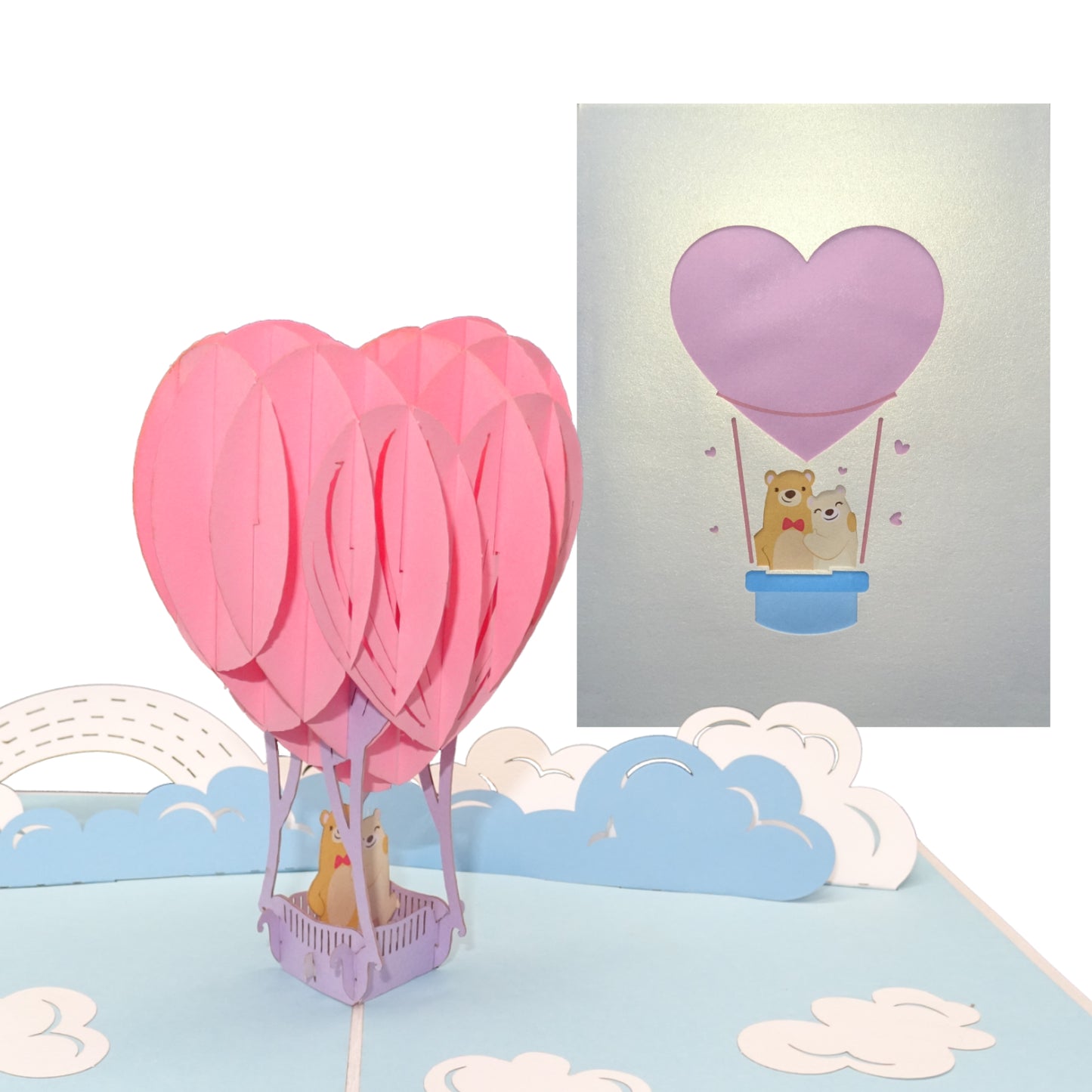 Pop Up Karte "Bärenstarke Liebe" - Hochzeitskarte, Valentinskarte, Karte zum Jahrestag