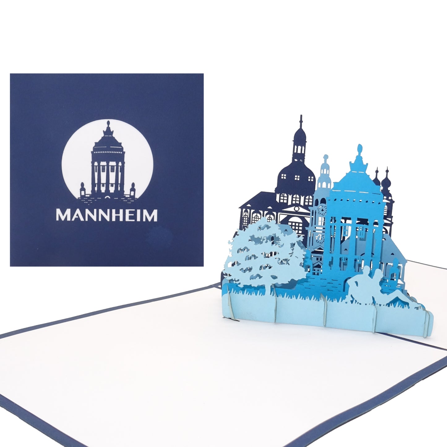 Pop Up Karte „Mannheim – Mannheimer Wasserturm“ 3D Grußkarte & Souvenir