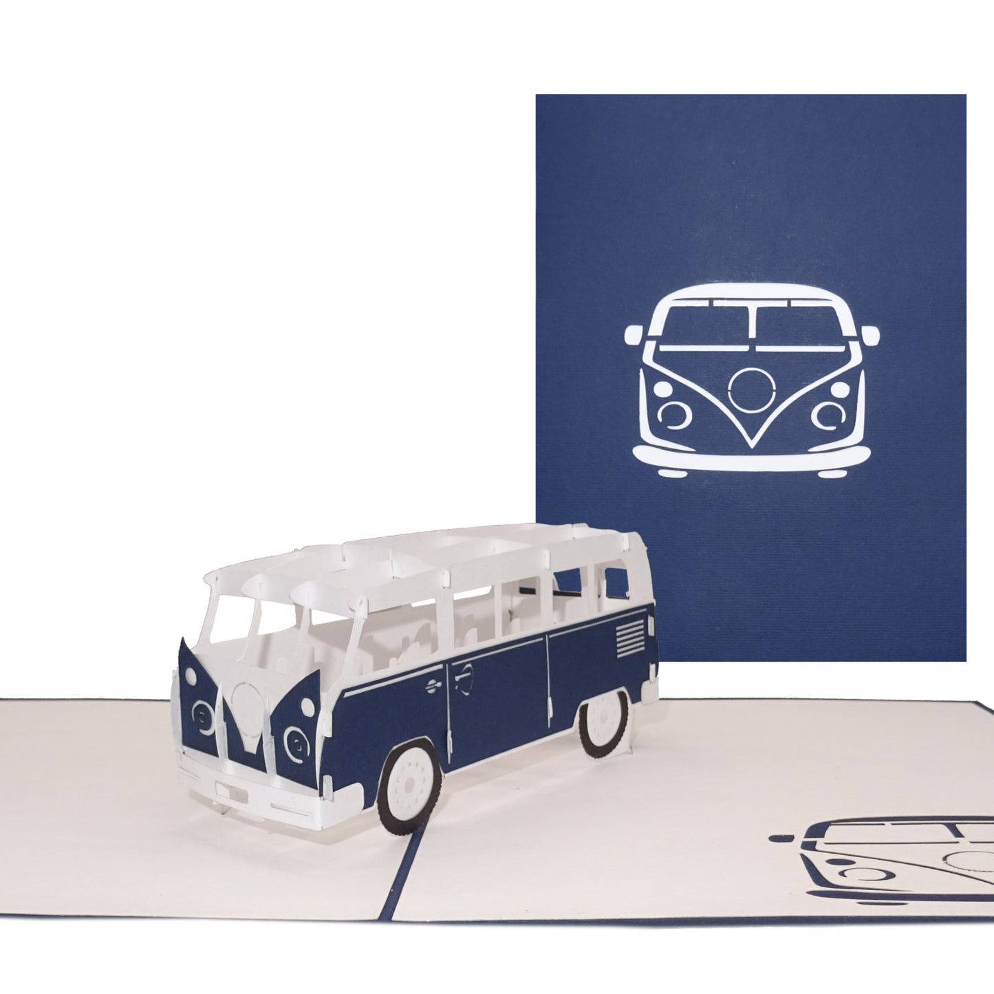 Pop Up Karte "Minibus Blau“ 3D Geburtstagskarte, Glückwunschkarte & Einladung
