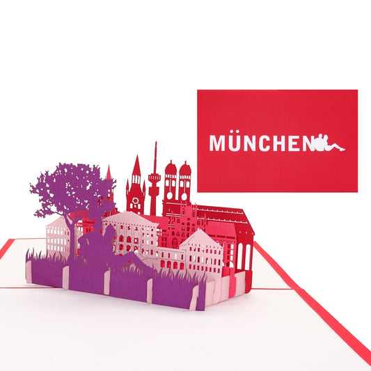 Pop Up Karte „München – Panorama & Frauenkirche“ 3D Grußkarte, Souvenir Geschenk