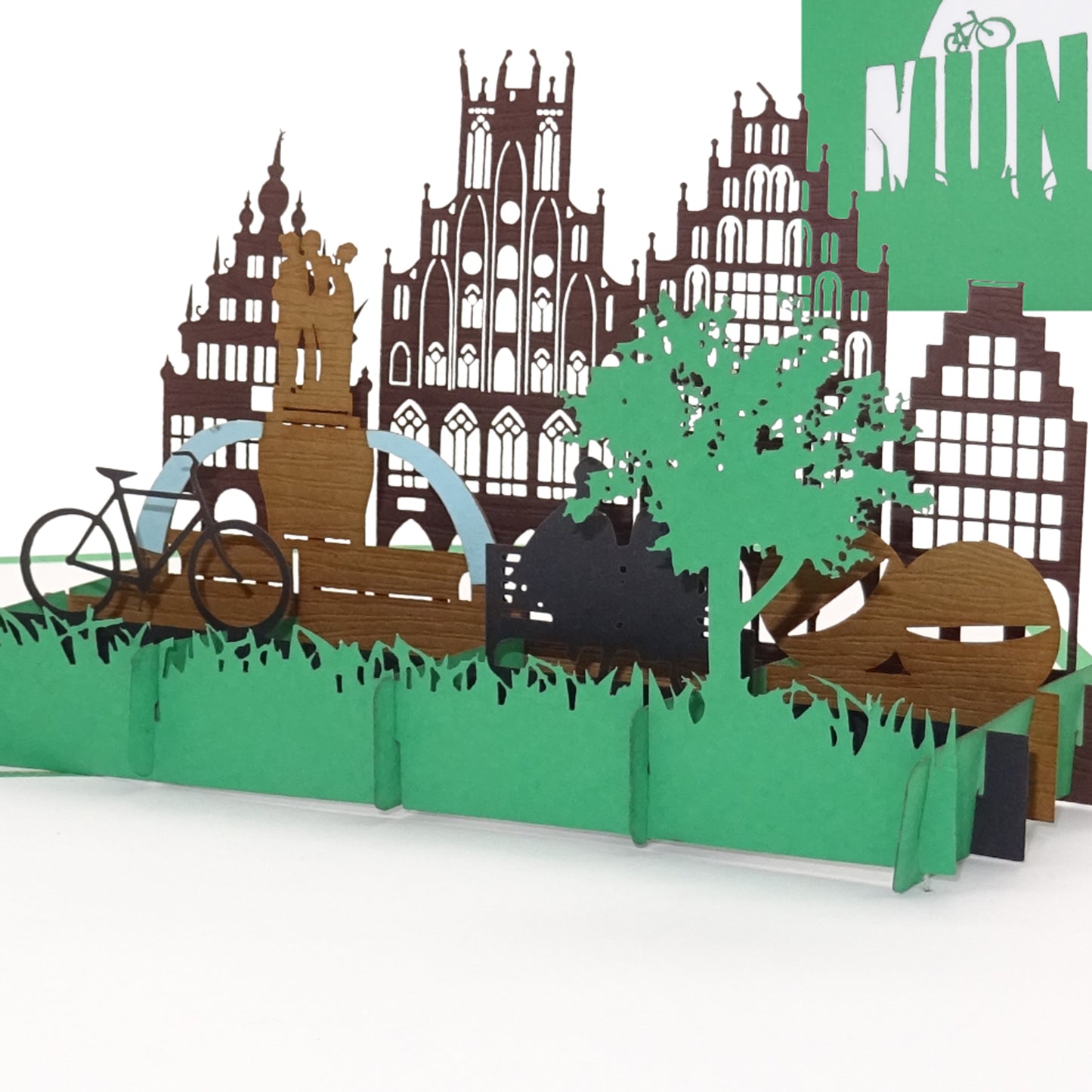 Pop Up Karte „Münster“ 3D Grußkarte, Souvenir, Gutschein & Einladung Ausflug