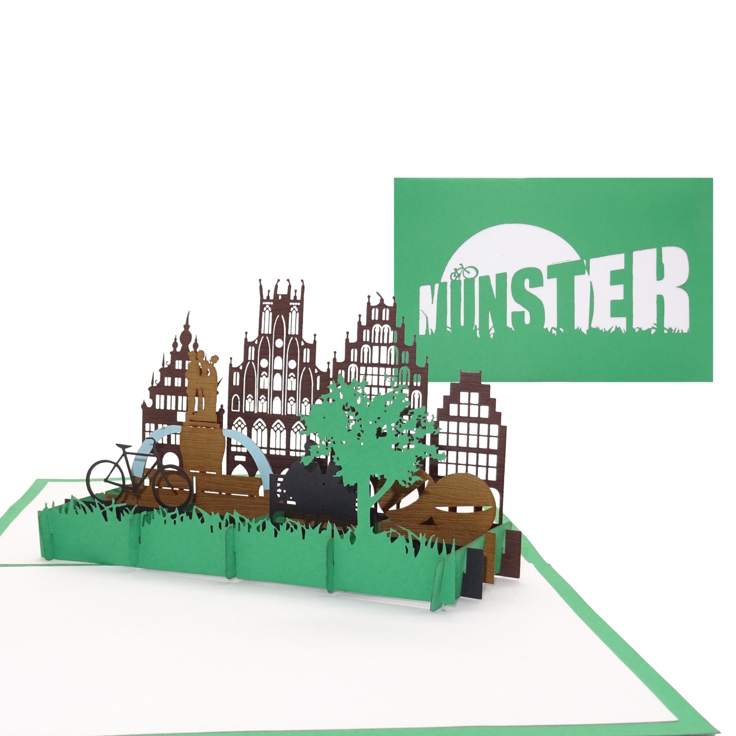 Pop Up Karte „Münster“ 3D Grußkarte, Souvenir, Gutschein & Einladung Ausflug