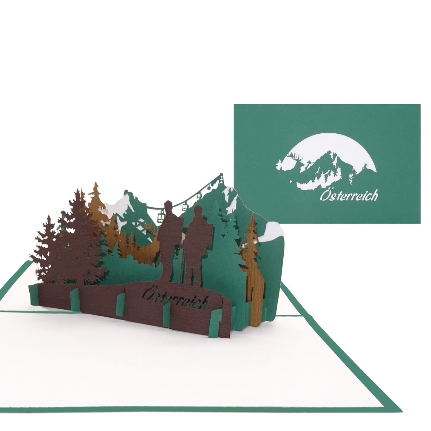 3D Karte „Österreich - Alpen & Großglockner“ Grußkarte, Einladungskarte Souvenir