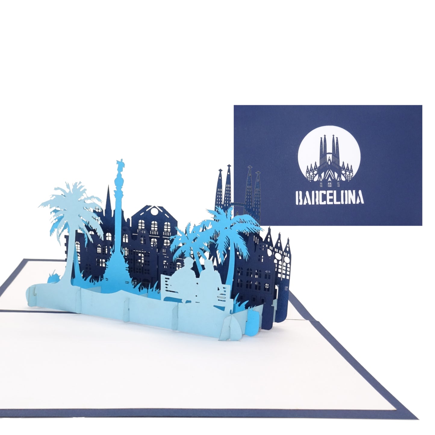 Pop Up Karte "Barcelona - Panorama“ 3D Geburtstagskarte, Souvenir & Gutschein