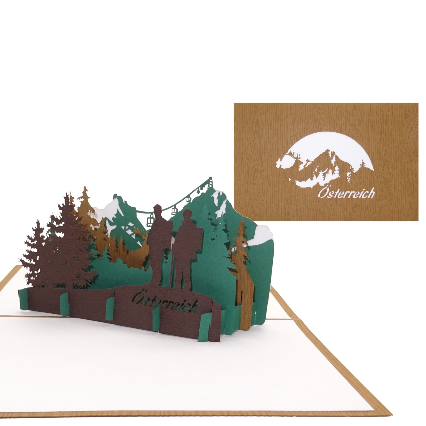 Pop Up Karte „Österreich – Panorama mit Großglockner“ 3D Grußkarte & Einladung
