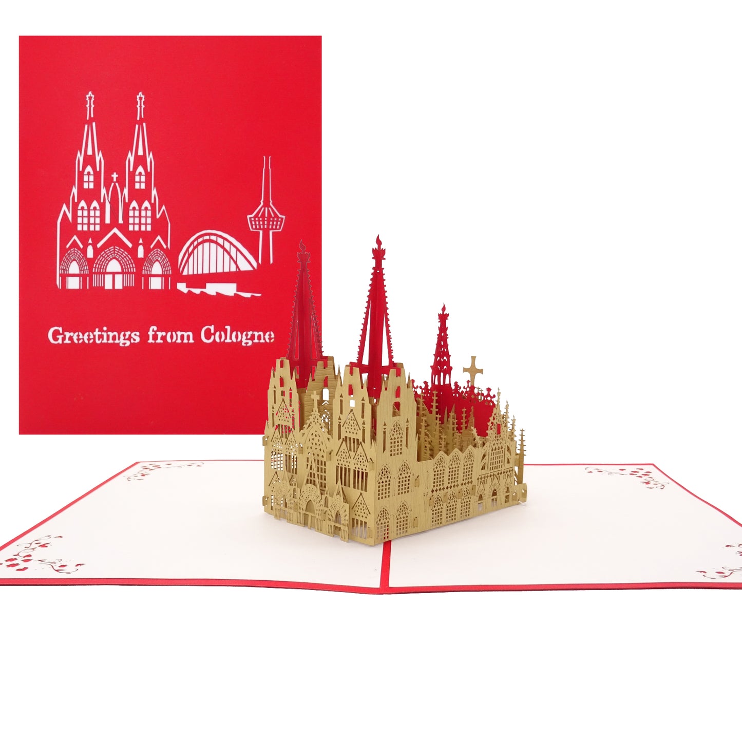 Pop Up Karte "Köln - Kölner Dom Modell" Greeting Card English - Einladung& Gutschein