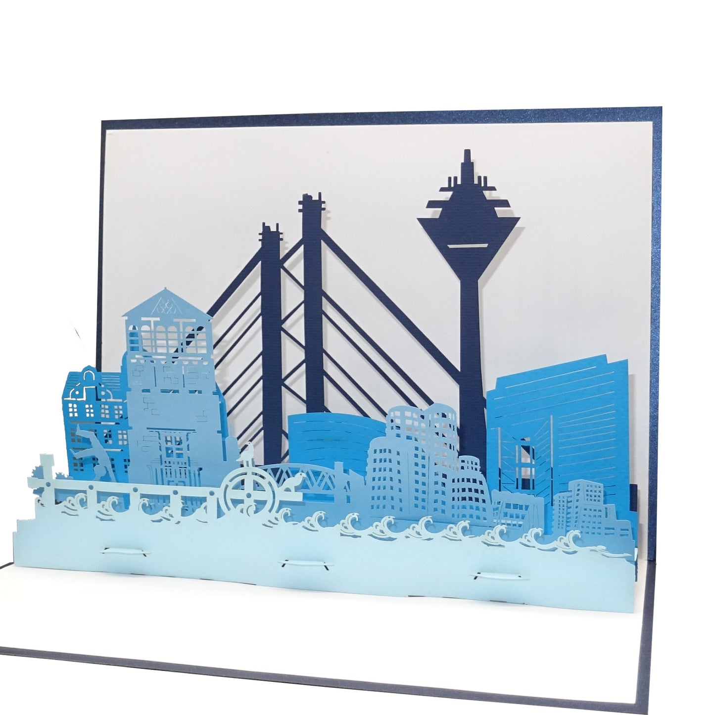 Pop Up Karte "Düsseldorf Panorama“ Souvenir, Einladung, Gutschein & 3D Postkarte