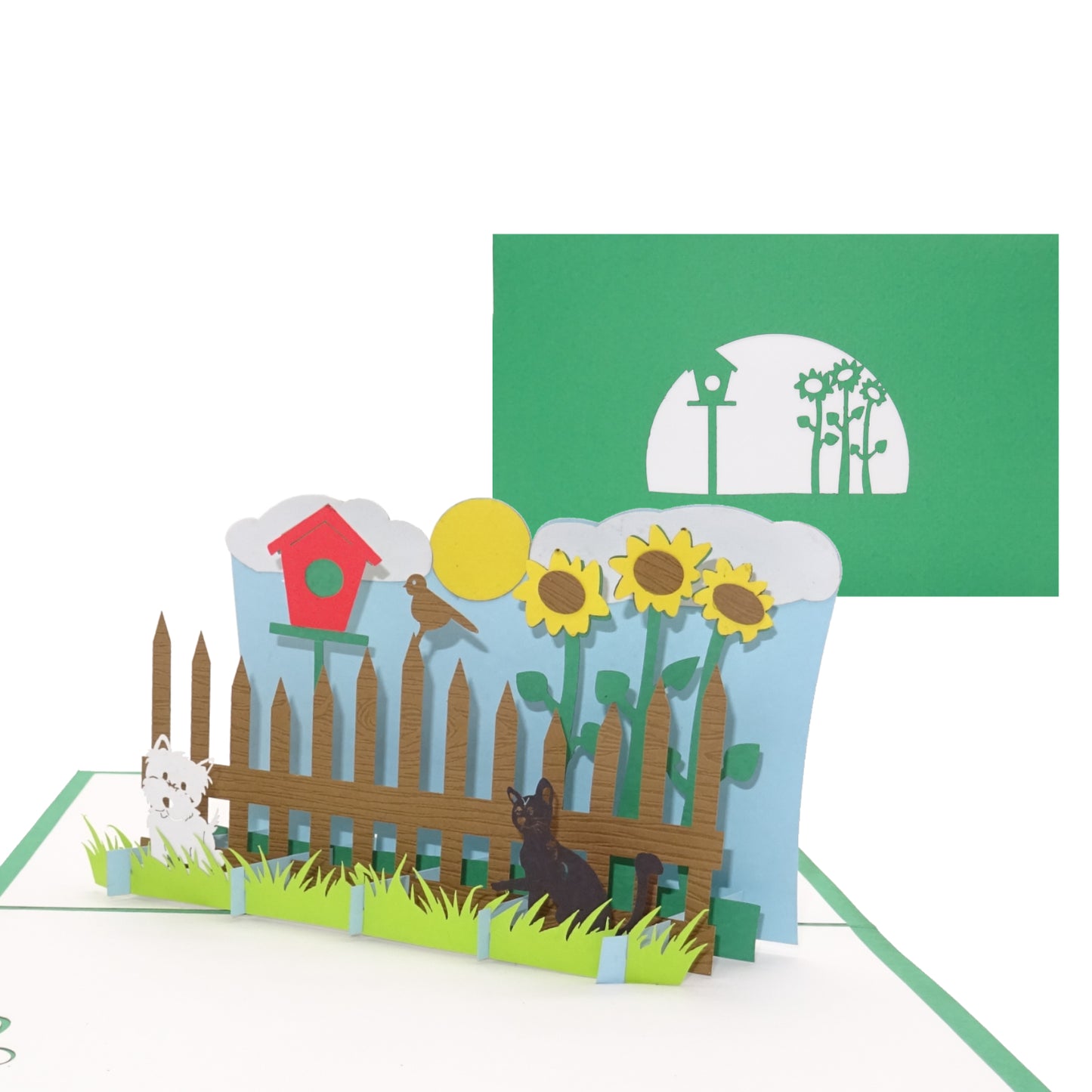 Pop Up Karte „Mein Garten“ 3D Geburtstagskarte, Gutschein & Einladung Nachbarn