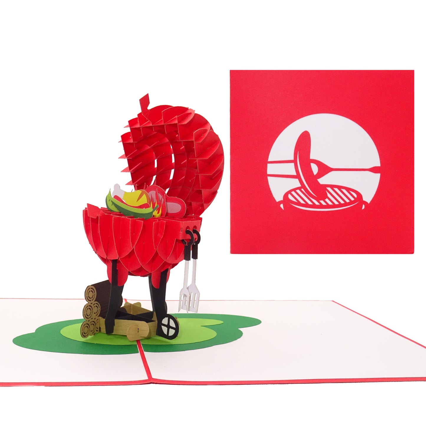 Pop Up Karte "BBQ Grill - Grillmeister" - Grußkarte, Einladung, Gutschein