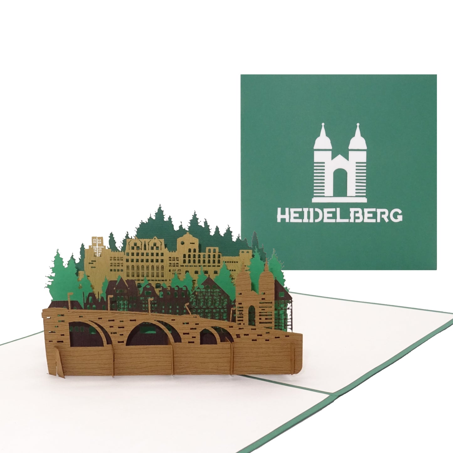 Pop-Up Karte "Heidelberg Panorama" - 3D Postkarte als Souvenir Geburtstagskarte & Einladung
