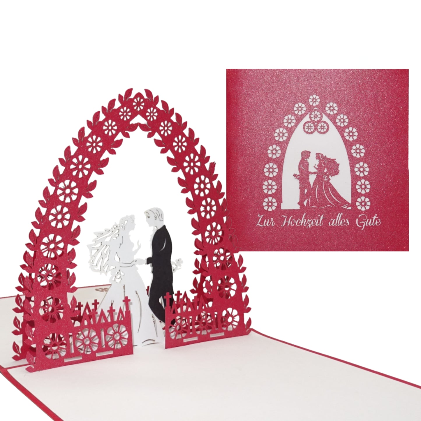 Pop-Up Karte "Brautpaar" 3D Hochzeitskarte, Glückwunschkarte, Hochzeitsgeschenk