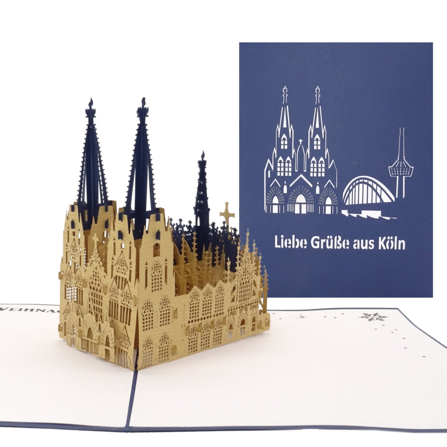 Pop Up Karte "Kölner Dom - Liebe Grüße aus Köln" Souvenir, Geschenk, 3D Grußkarte