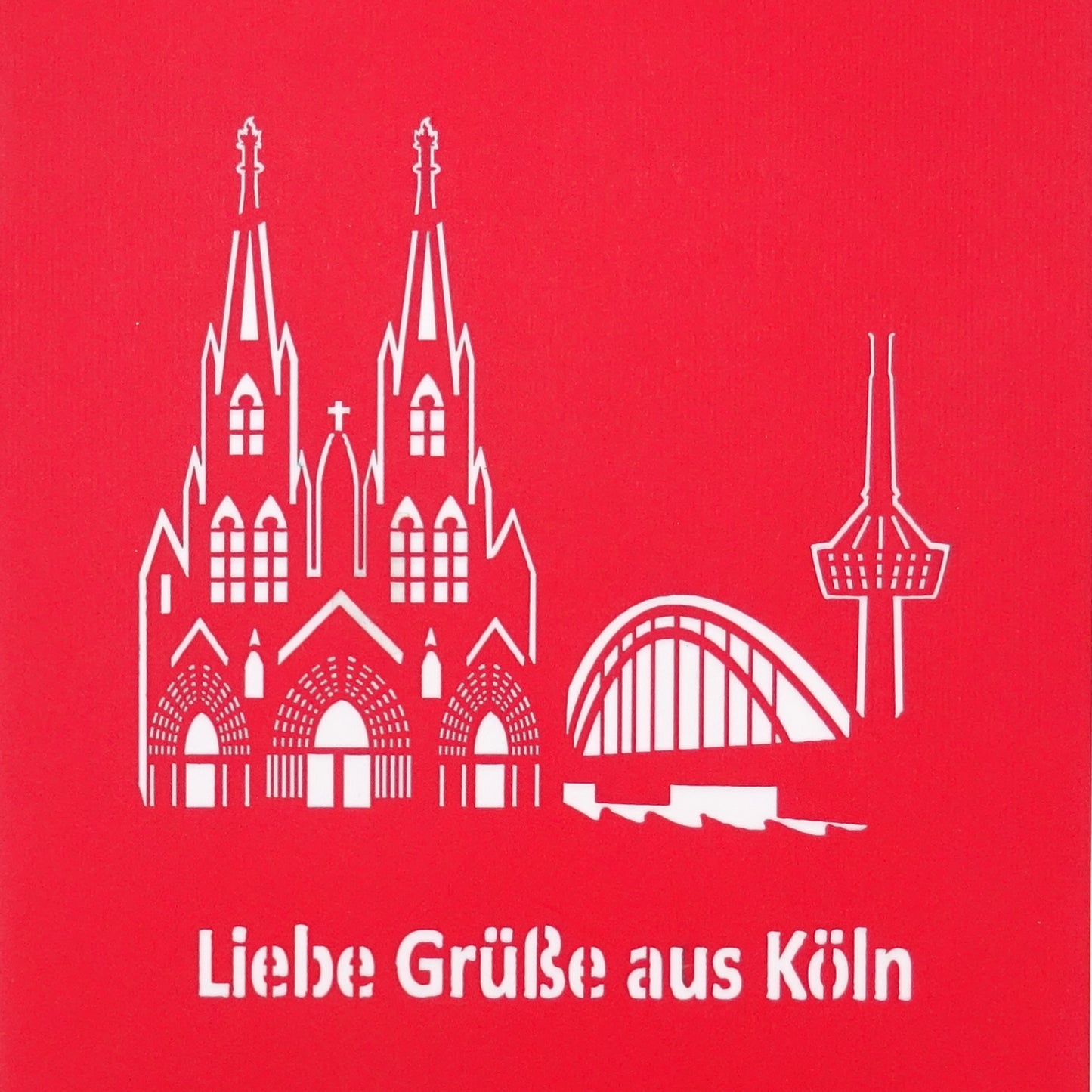 Pop Up Karte "Kölner Dom" 3D Grußkarte Köln, Einladung Städtereise & Souvenir
