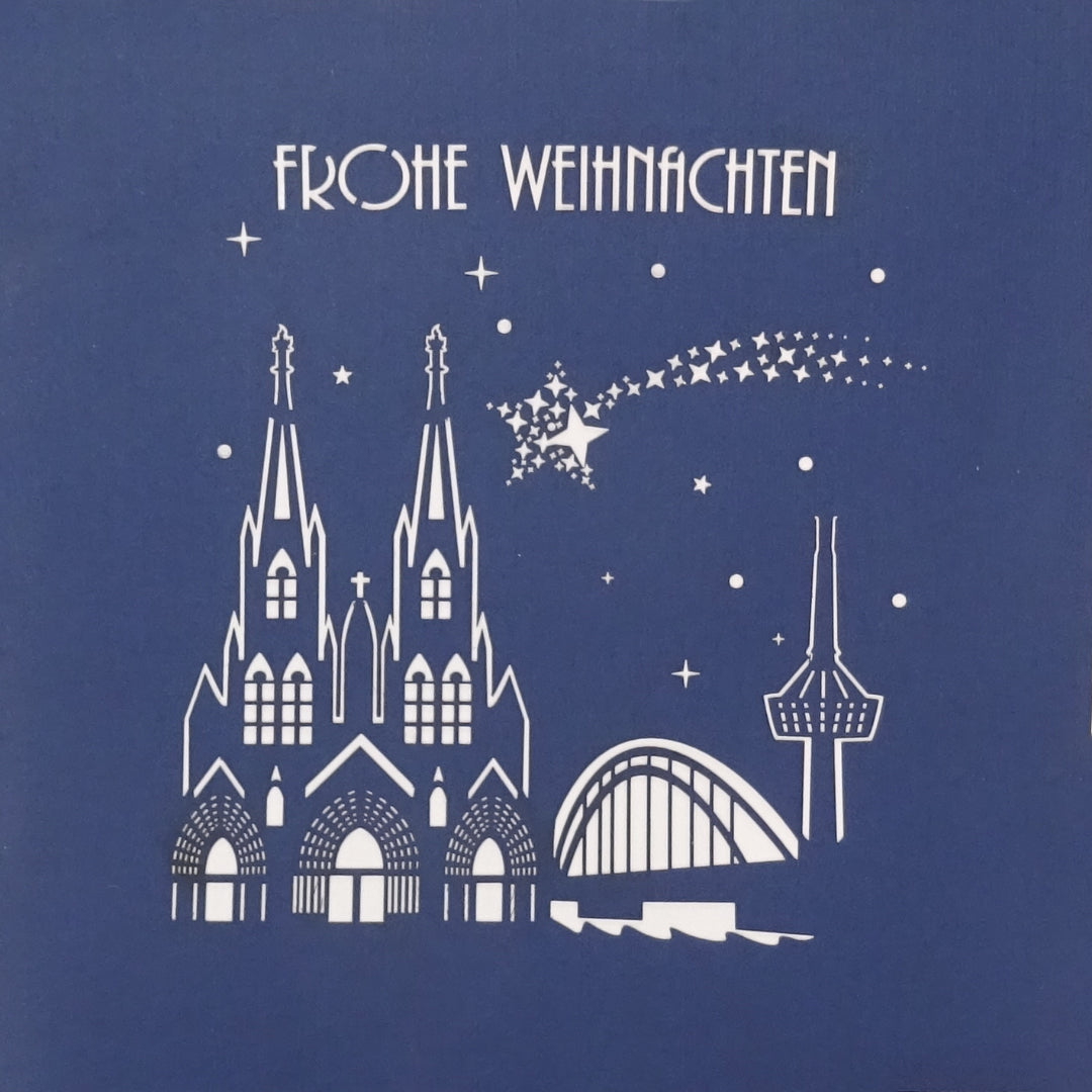 3D Weihnachtskarte "Köln - Tannenbaum" Pop Up Karte mit Umschlag zu Weihnachten