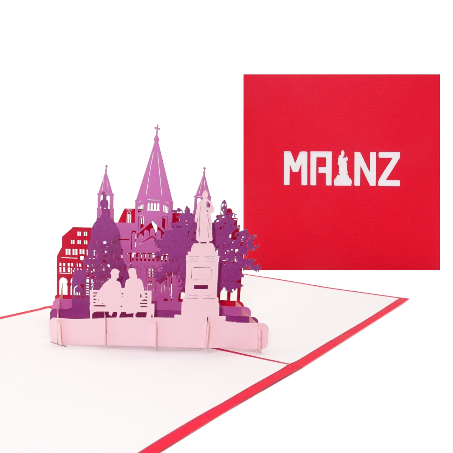 Pop Up Karte "Mainz - Panorama mit Mainzer Dom“ 3D Geburtstagskarte & Souvenir