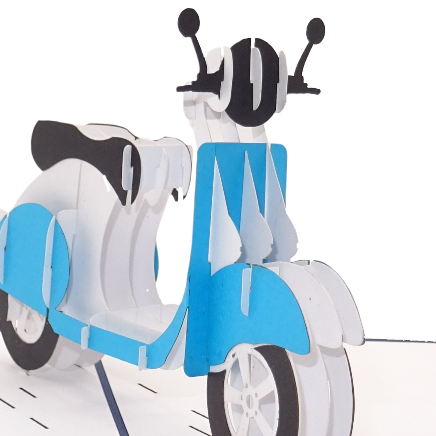 Pop Up Karte "Motorroller" 3D Geburtstagskarte, Gutschein Führerschein Roller