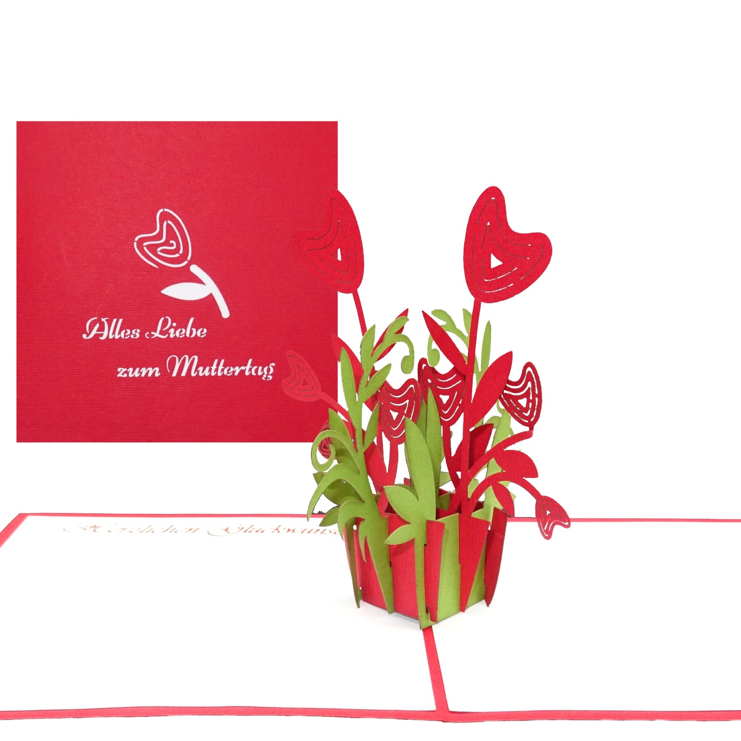 Pop Up Karte zum Muttertag - 3D Muttertagskarte, Dankeskarte, Grußkarte