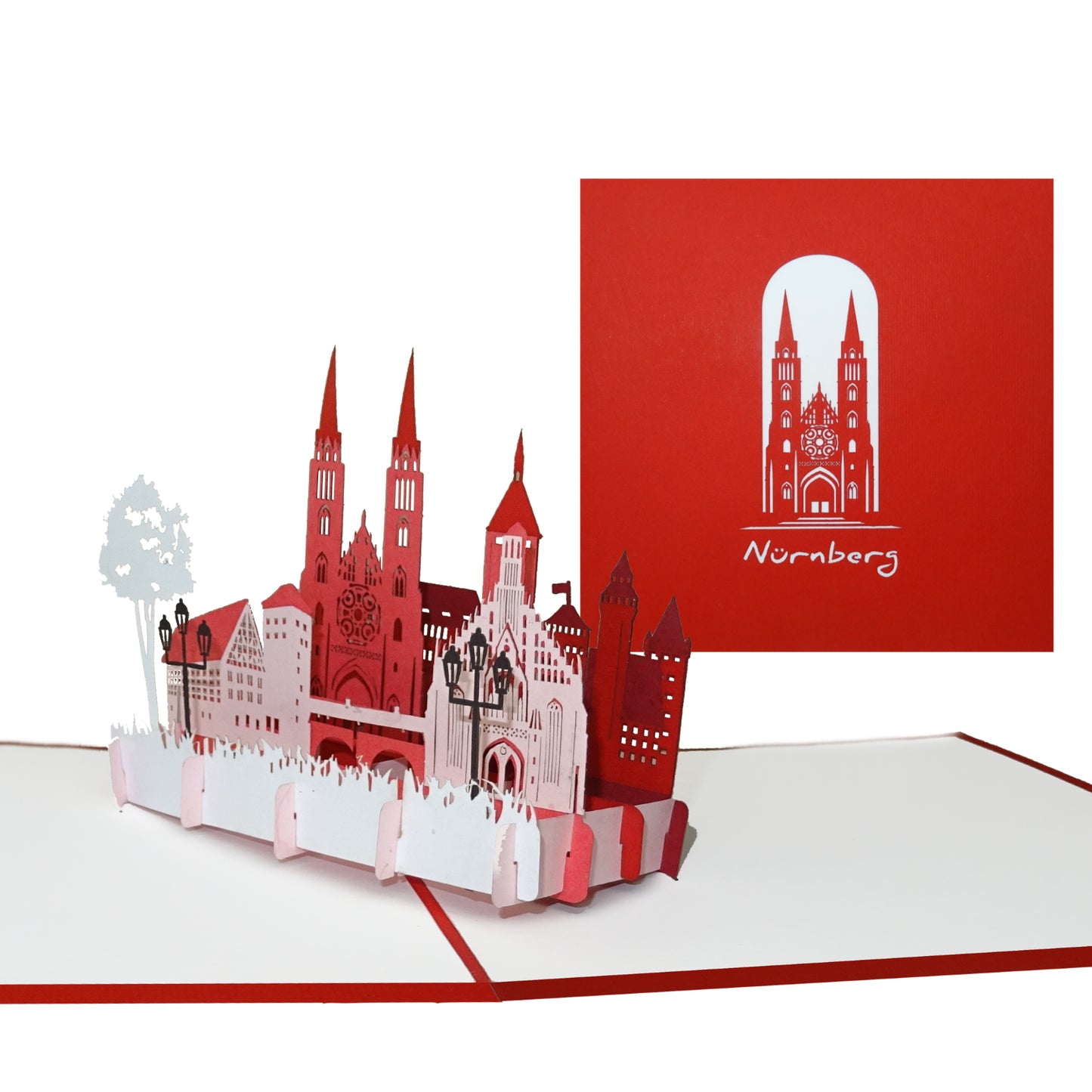 Pop Up Karte „Nürnberg - Panorama mit Kaiserburg“ Fanartikel & Souvenir