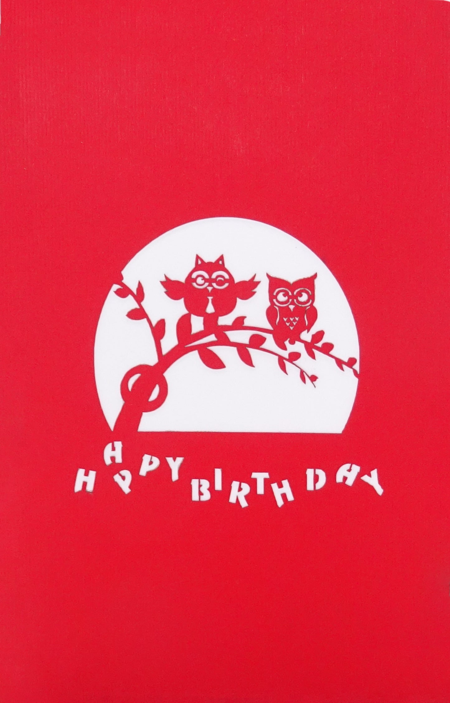 Pop Up Karte "Owls Happy Birthday" Eulen Geburtstagskarte & 3D Glückwunschkarte