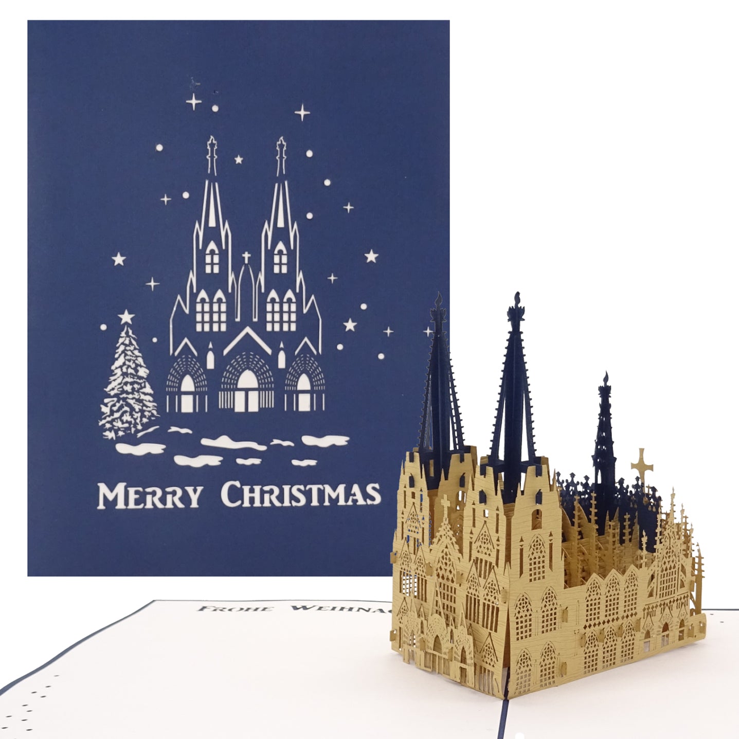 Pop Up Karte "Kölner Dom - Merry Christmas" Weihnachtskarte, Souvenir, Einladung
