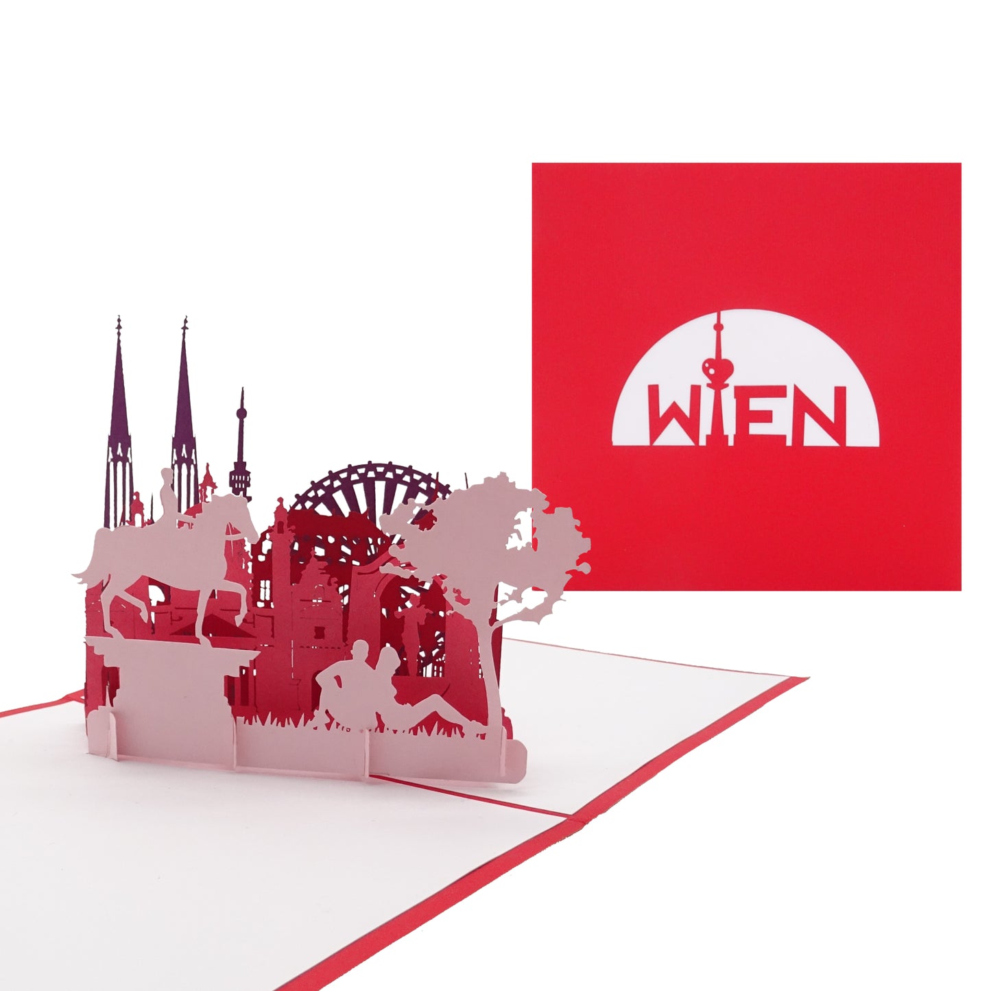 Pop Up Karte „Wien“ 3D Geburtstagskarte, Einladungskarte, Gutschein & Souvenir