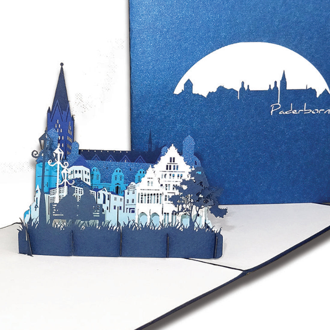 Pop Up Karte "Paderborn – Panorama mit Paderborner Dom“ 3D Grußkarte & Souvenir