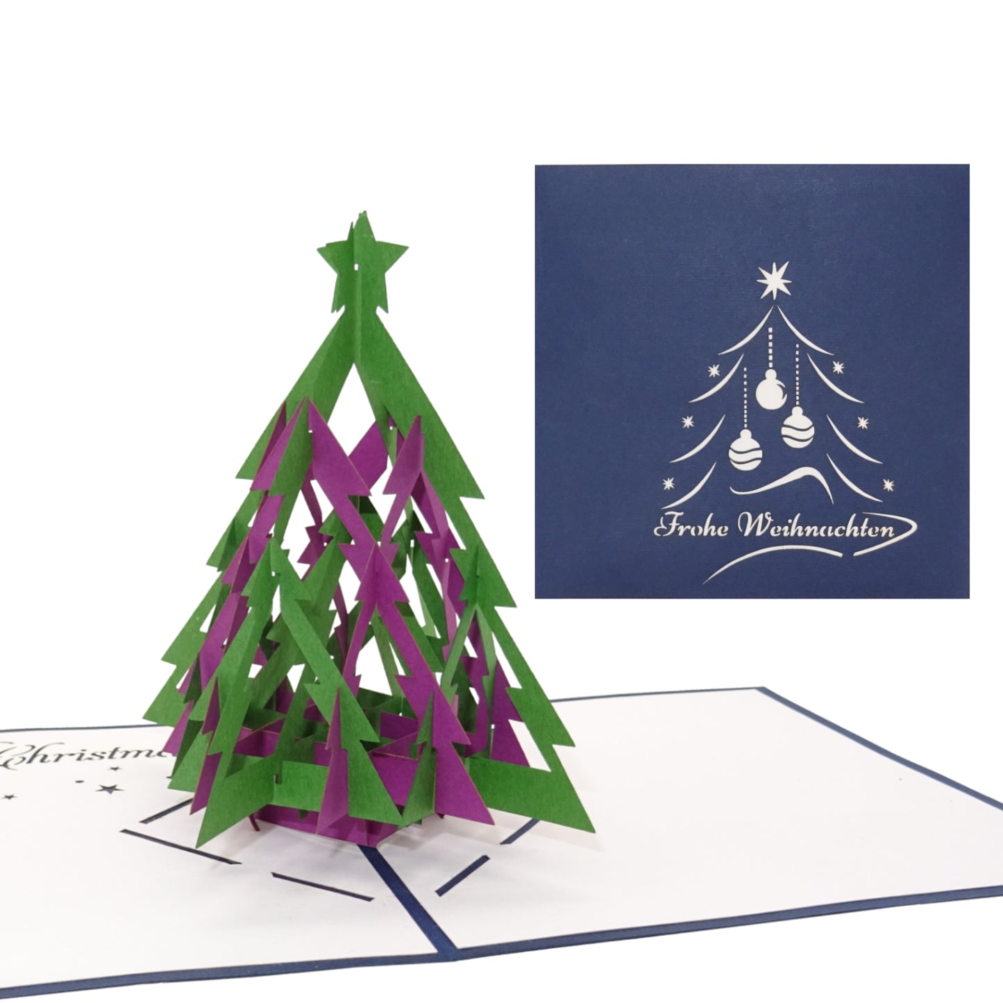 Pop Up Karte zu Weihnachten - Weihnachtskarte mit 3D Tannenbaum