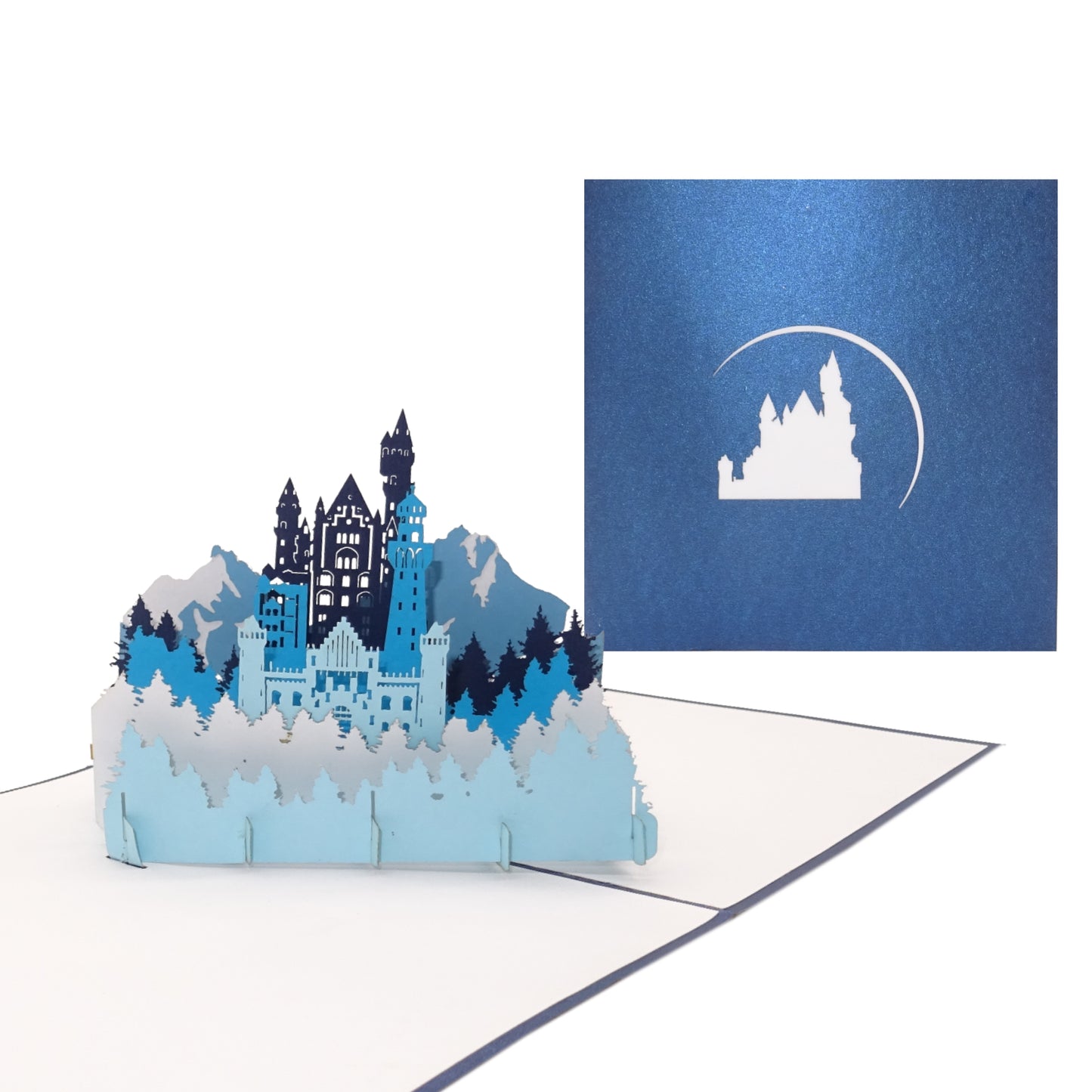 Pop Up Karte "„Bergpanorama & Schloss“ Einladungskarte, Souvenir & Einladung