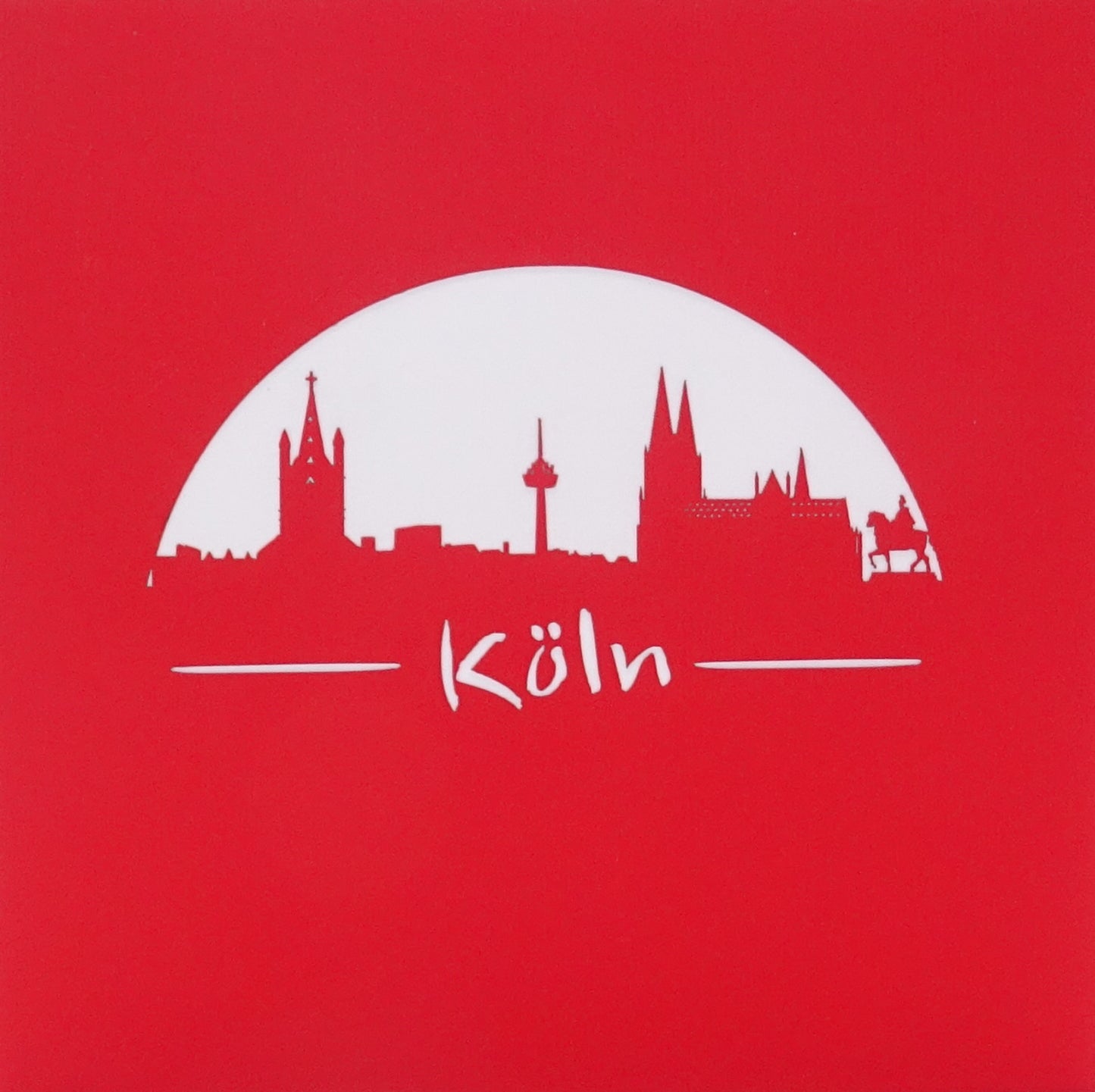 Pop-Up Karte "Köln - Skyline mit Kölner Dom“ 3D Postkarte als Einladung & Souvenir