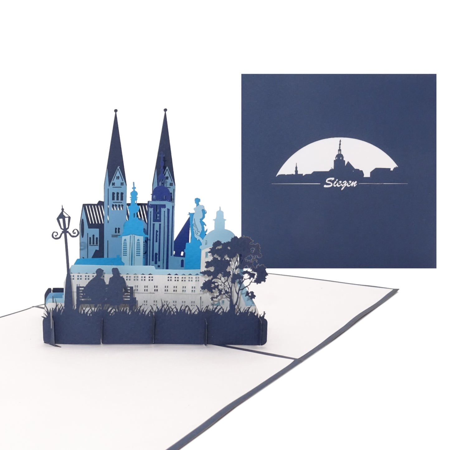 Pop Up Karte "Siegen – Panorama“ Souvenir, Einladung, Gutschein & 3D Postkarte